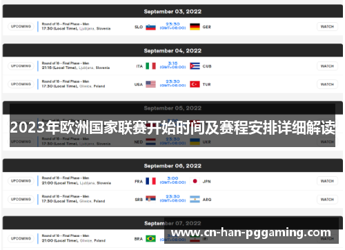 2023年欧洲国家联赛开始时间及赛程安排详细解读 2023年欧洲国家联赛开始时间及赛程安排详细解读